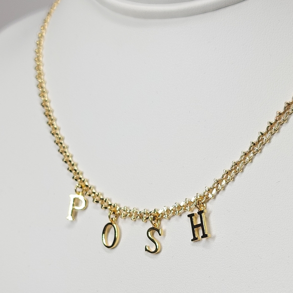 NWT 18K Gold Plated POSH Charms Choker Necklace - Picture 5 of 8